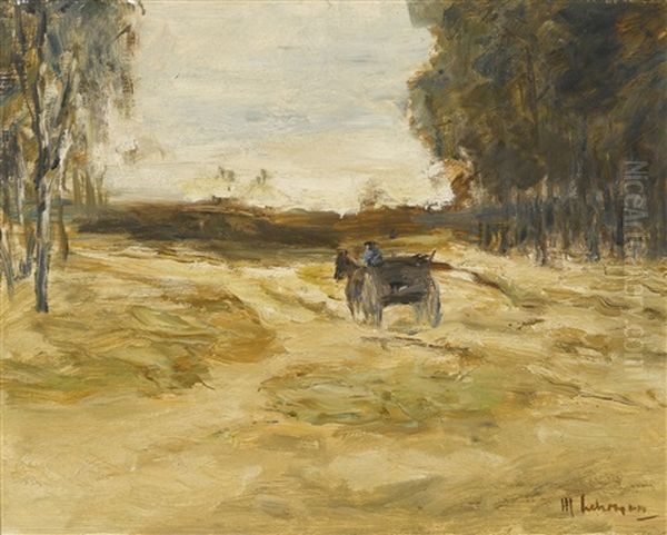 Heidelandschaft - Markische Landschaft (heathlandscape - Brandenburg) Oil Painting by Max Liebermann