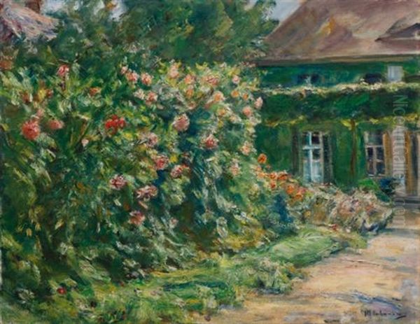 Mein Haus In Wannsee, Mit Garten (my House In Wannsee, With Garden) Oil Painting by Max Liebermann