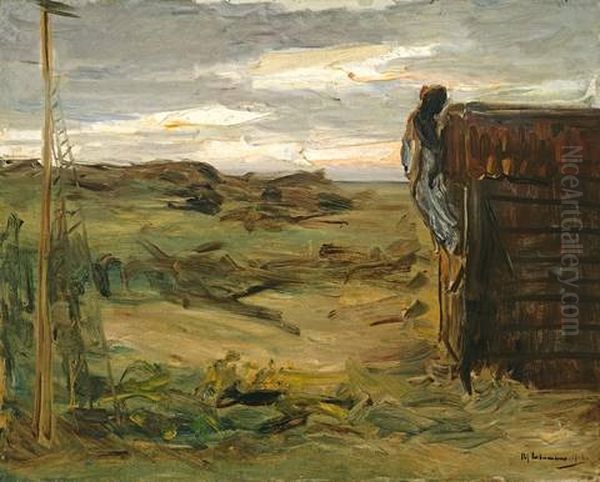 Strand Mit Schuppen - Entwurf Zu Den Dekorationen Zu Hauptmanns: Gabriel Schillings Flucht, Akt I Und V Oil Painting by Max Liebermann