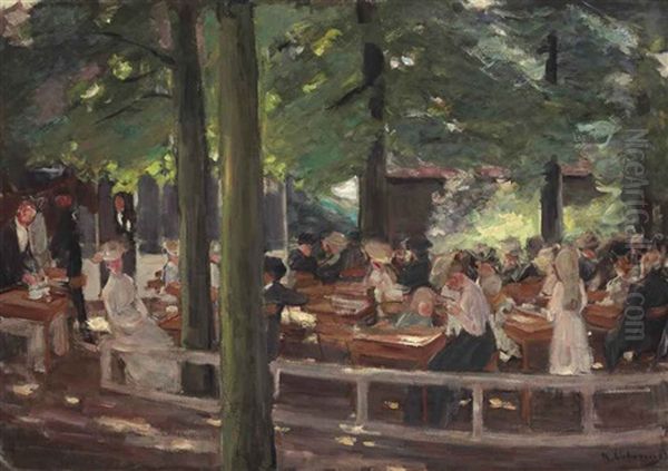 Biergarten In Laren--studie Oil Painting by Max Liebermann