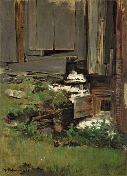 Hofecke In Weimar (baufalliges Haus) Oil Painting by Max Liebermann