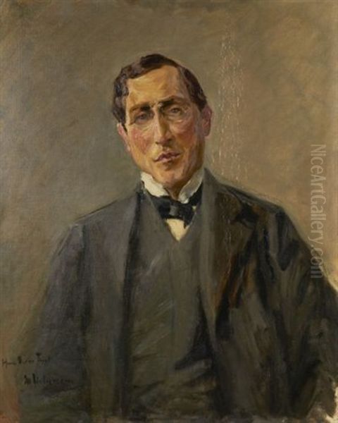 Bildnis Des Dirigenten And Komponisten Oscar Fried (portrait Du Chef D'orchestre Et Compositeur Oscar Fried) Oil Painting by Max Liebermann