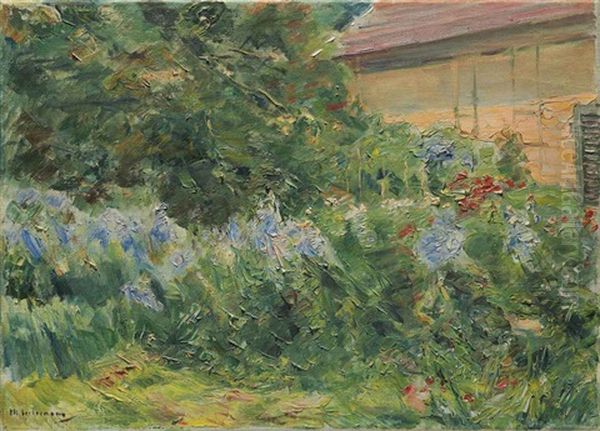 Blumenstauden Am Gartnerhauschen Nach Nordwesten Oil Painting by Max Liebermann