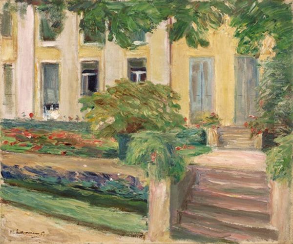 Die Blumenterrasse Im Wannseegarten Nach Sudwesten Oil Painting by Max Liebermann