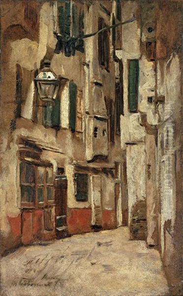 Venezianische Gasse Nach Rechts Oil Painting by Max Liebermann