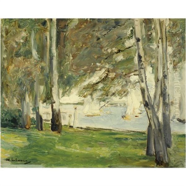 Birken Am Wannseeufer Nach Osten (birch Trees On The Banks Of Wannsee, To The East) Oil Painting by Max Liebermann