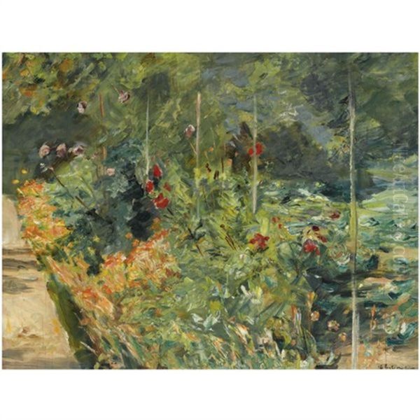 Der Nutzgarten In Wannsee Nach Westen (the Wannsee Garden To The West) Oil Painting by Max Liebermann