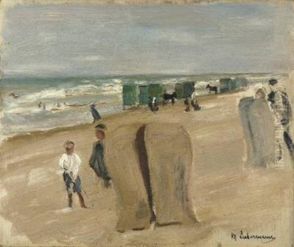 Strandszene In Noordwijk Oil Painting by Max Liebermann