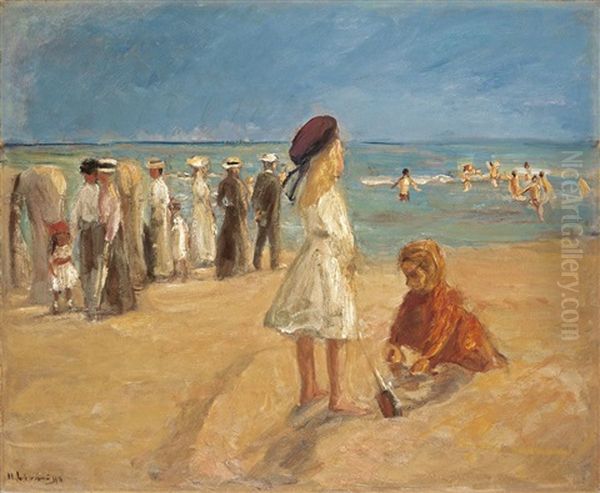 Strandleben Oil Painting by Max Liebermann