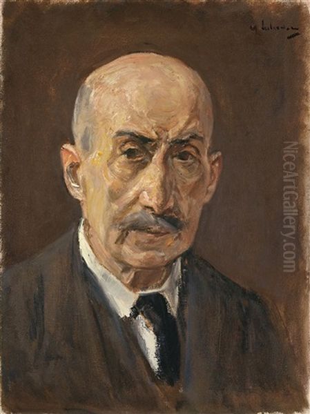 Selbstbildnis Im Anzug, Buste En Face Oil Painting by Max Liebermann