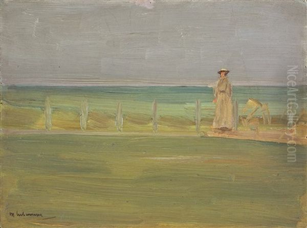 Dame Am Strand Oil Painting by Max Liebermann