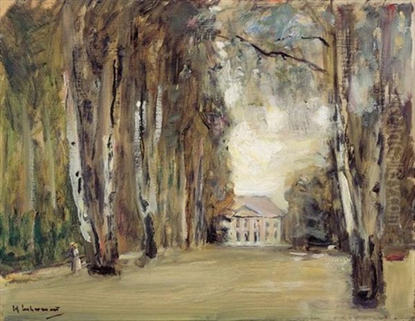 Die Birkenallee Im Wannseegarten Nach Westen Oil Painting by Max Liebermann