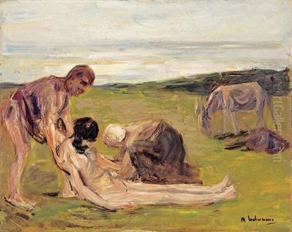 Der Barmherzige Samariter (study) Oil Painting by Max Liebermann