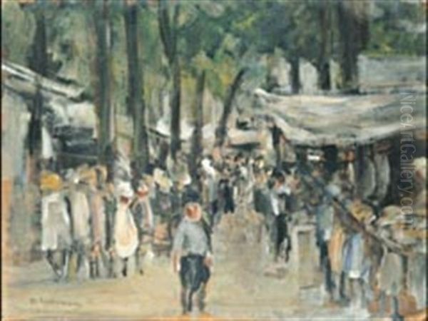 Jahrmarkt In Noordwijk (study) by Max Liebermann