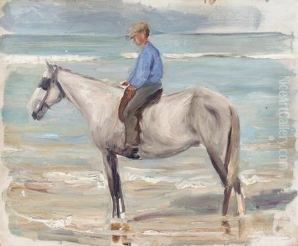 Reitender Knabe Am Meer Oil Painting by Max Liebermann