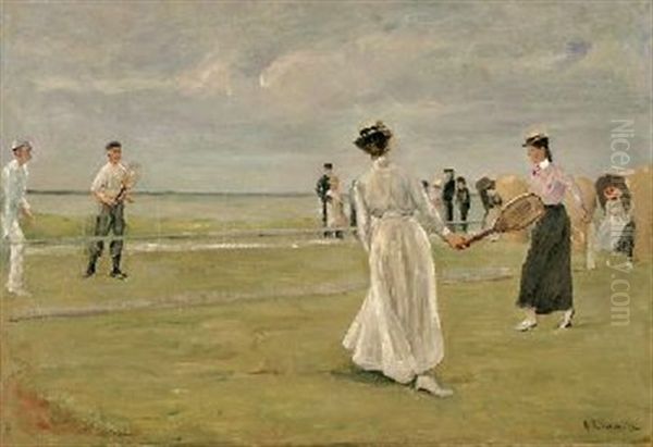 Tennisspieler Am Meer - 1. Fassung Oil Painting by Max Liebermann