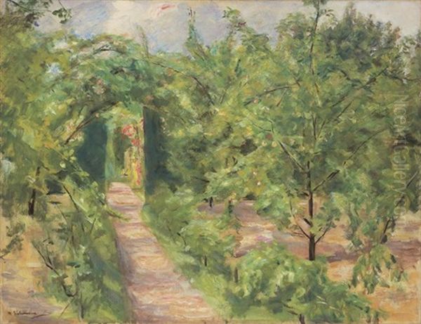 Laubengang Zum Heckengarten Oil Painting by Max Liebermann