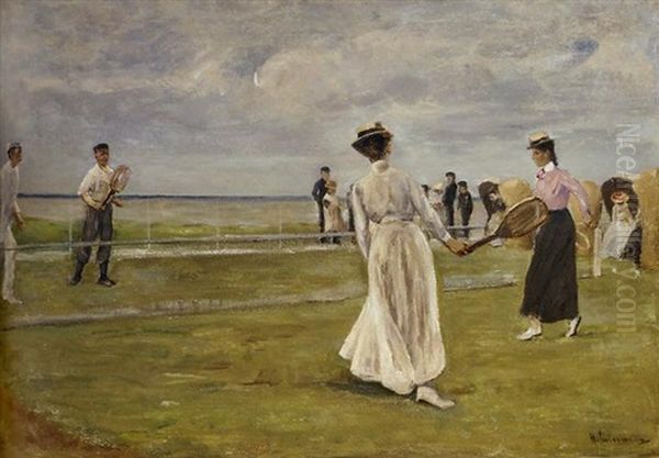 Tennisspieler Am Meer Oil Painting by Max Liebermann