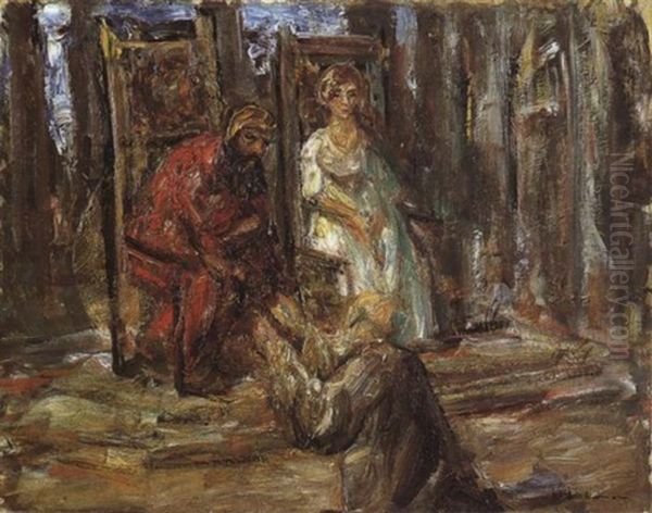 Haman Vor Ahasver Und Esther Oil Painting by Max Liebermann