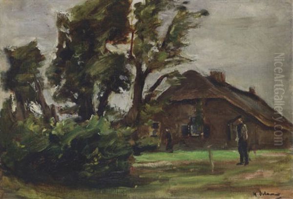 Hollandisches Bauernhaus - Landschaft Bei Laren Oil Painting by Max Liebermann