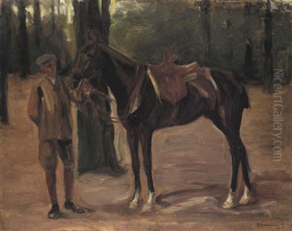 Reitknecht Mit Pferd Im Park Oil Painting by Max Liebermann