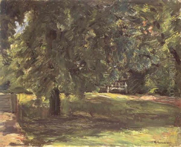 Gartenbank Unter Dem Kastanienbaum Im Wannseegarten Oil Painting by Max Liebermann