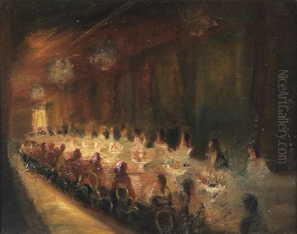 Le Banquet Oil Painting by Max Liebermann