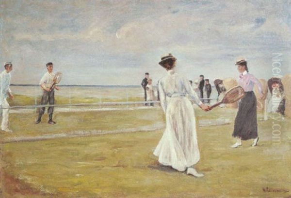 Tennisspieler Am Meer (1st Version) Oil Painting by Max Liebermann