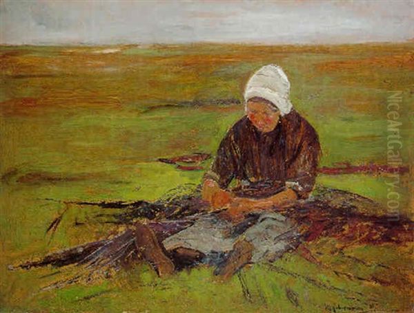 Sitzende Frau Nach Vorne Oil Painting by Max Liebermann