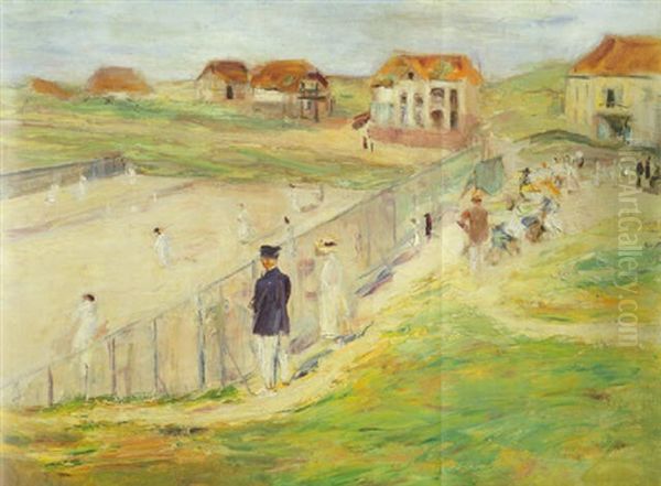 Tennisplatz In Noordwijk Oil Painting by Max Liebermann