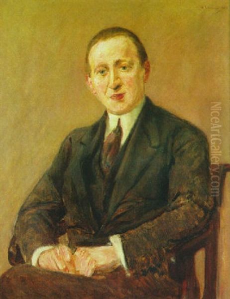 Bildnis Des Textilkaufmanns David Leder by Max Liebermann