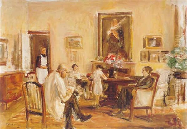 Der Kunstler Und Seine Familie In Seinem Haus Am Wannsee Oil Painting by Max Liebermann