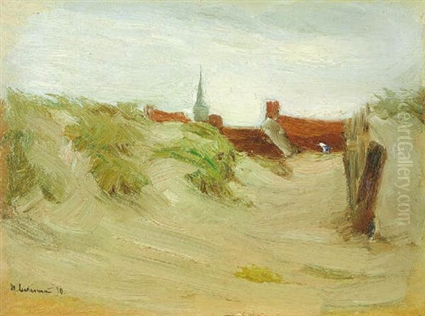 Dunen Von Katwijk - Landschaft Mit Kirche Oil Painting by Max Liebermann