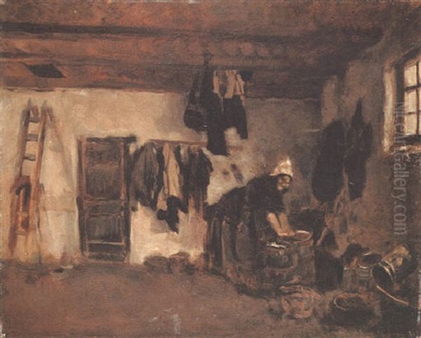 Waschkuche In Einem Hollandischen Bauernhaus Oil Painting by Max Liebermann