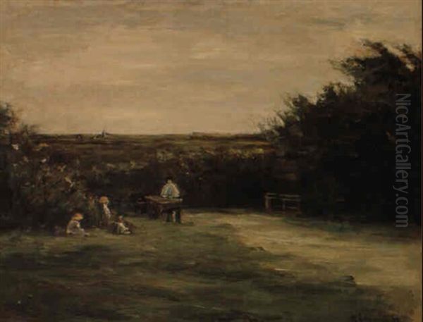 Bauernkinder Mit Pferdegespann Oil Painting by Max Liebermann