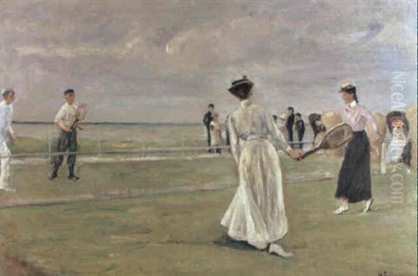 Tennisspieler Am Meer (1. Fasung) Oil Painting by Max Liebermann