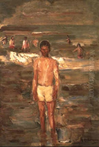 Badender Knabe by Max Liebermann