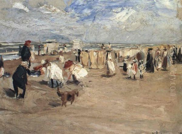 Beach Scene At Scheveningen Oil Painting by Max Liebermann