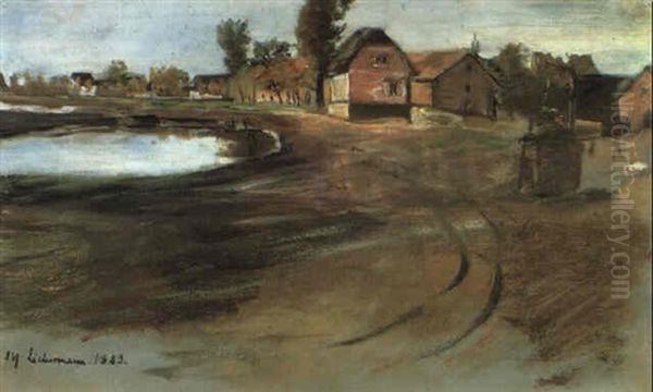 Dorfstrasse In Militsch Oil Painting by Max Liebermann