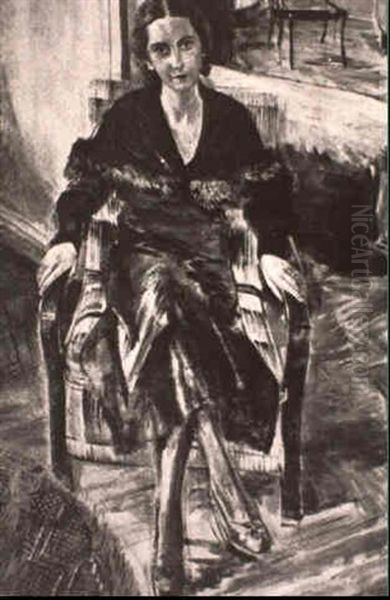 Ganzportrait Einer Sitzenden Jungen Dame Oil Painting by Max Liebermann