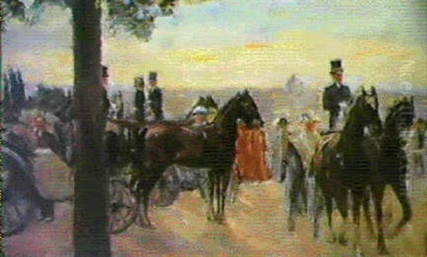 Der Corso Auf Dem Monte Pincio Oil Painting by Max Liebermann