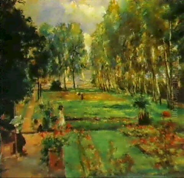 Wannseegarten (blick Von Der Terrasse Des Sommerhauses      Von Max Liebermann Oil Painting by Max Liebermann