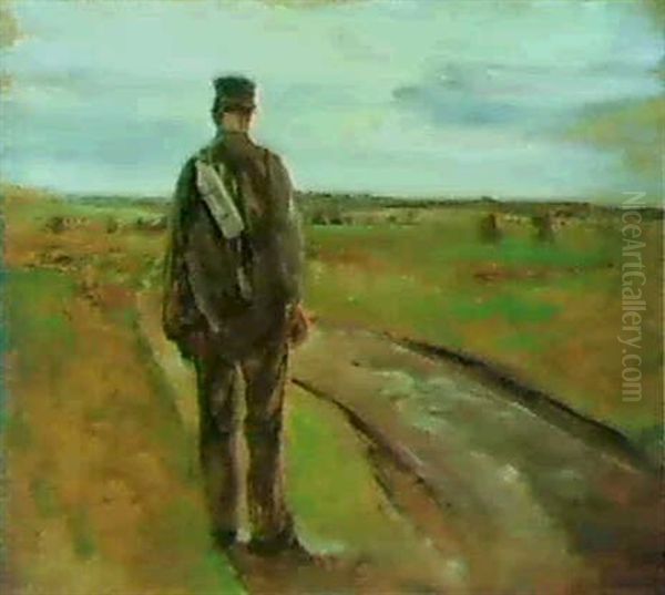 Bauer Am Feld Oil Painting by Max Liebermann