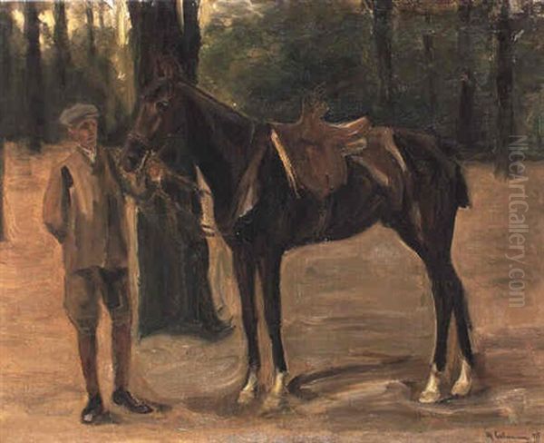 Stahlbursche Mit Pferde Oil Painting by Max Liebermann