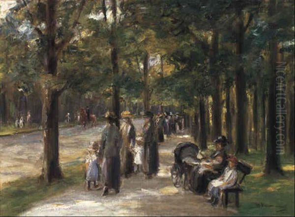 Der Tiergarten In Berlin Oil Painting by Max Liebermann