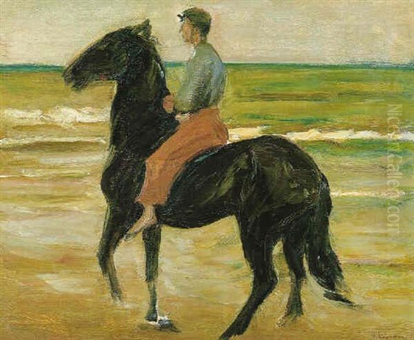 Pferdeknecht Oil Painting by Max Liebermann