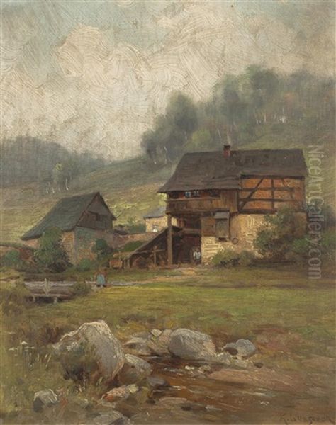 Katen In Pirkenhammer Oil Painting by Karel Liebscher