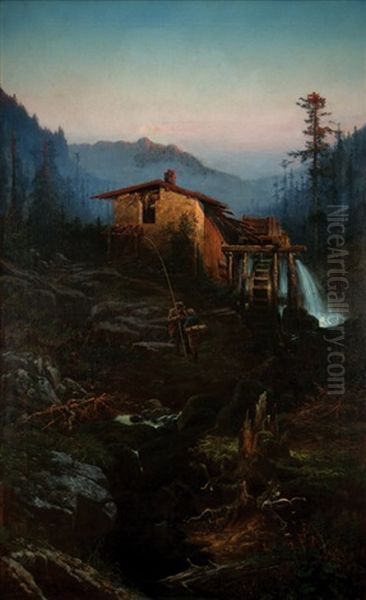 Jitro Na Sumave Oil Painting by Karel Liebscher