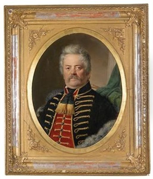 Istvan Graf Karolyi (1797-1881) Oil Painting by Friedrich Johann Gottlieb (Franz) Lieder