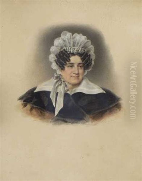 Bildnis Einer Dame Mit Spitzenhaube Oil Painting by Friedrich Johann Gottlieb (Franz) Lieder